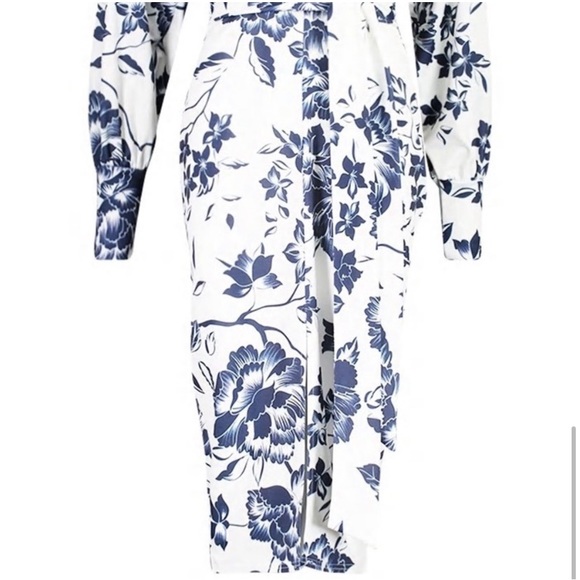 Boohoo | US size 6 | floral bodkin dress with deep v plunge neckline tie waist - Picture 8 of 10